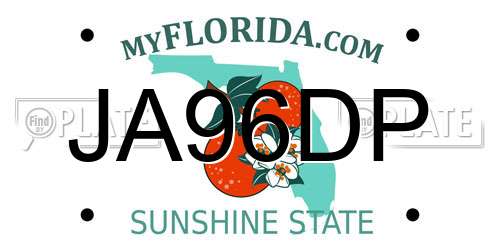 JA96DP Florida License Plate
