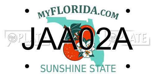 JAA02A Florida License Plate