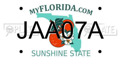 JAA07A Florida License Plate