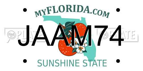 JAAM74 Florida License Plate