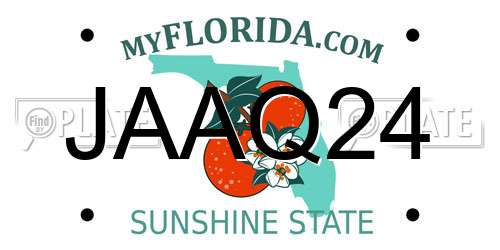JAAQ24 Florida License Plate