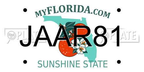JAAR81 Florida License Plate