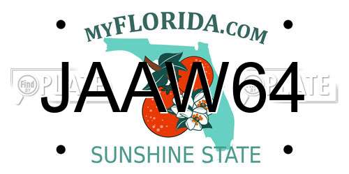 JAAW64 Florida License Plate
