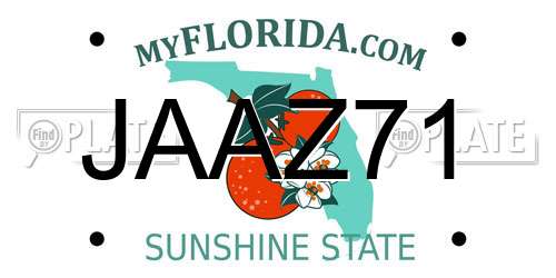 JAAZ71 Florida License Plate