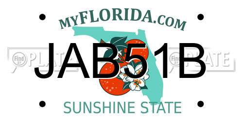 JAB51B Florida License Plate