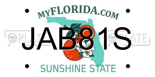 JAB81S Florida License Plate