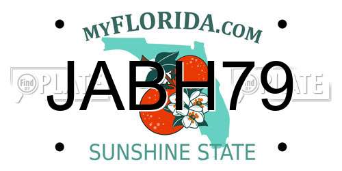 JABH79 Florida License Plate