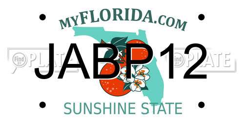 JABP12 Florida License Plate