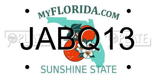 JABQ13 Florida License Plate