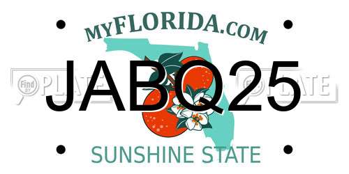 JABQ25 Florida License Plate