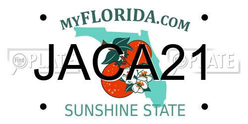 JACA21 Florida License Plate