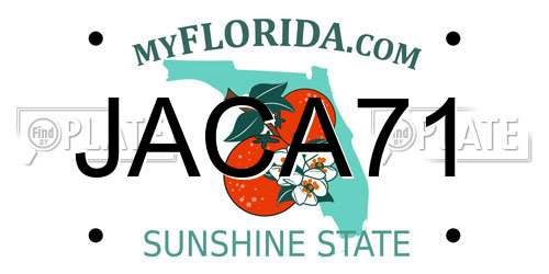JACA71 Florida License Plate