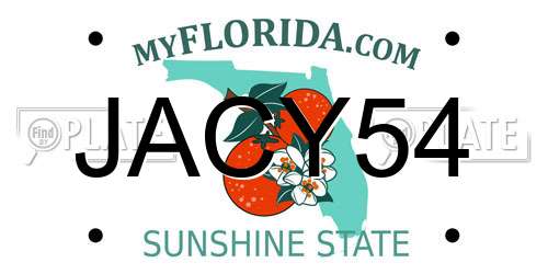 JACY54 Florida License Plate