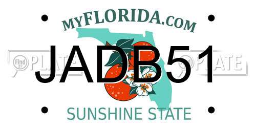 JADB51 Florida License Plate