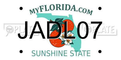 JADL07 Florida License Plate