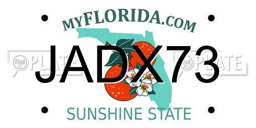 JADX73 Florida License Plate