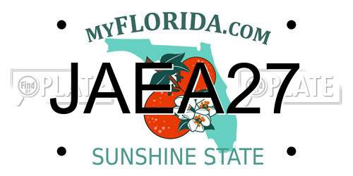 JAEA27 Florida License Plate