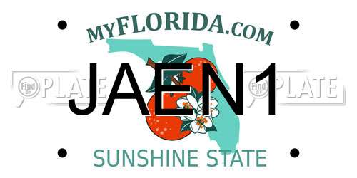 JAEN1 Florida License Plate