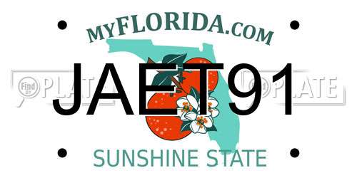 JAET91 Florida License Plate