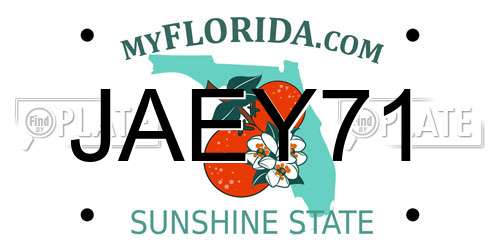 JAEY71 Florida License Plate