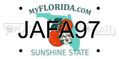 JAFA97 Florida License Plate