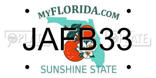 JAFB33 Florida License Plate