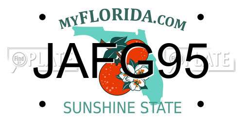 JAFG95 Florida License Plate