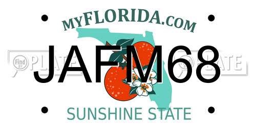 JAFM68 Florida License Plate