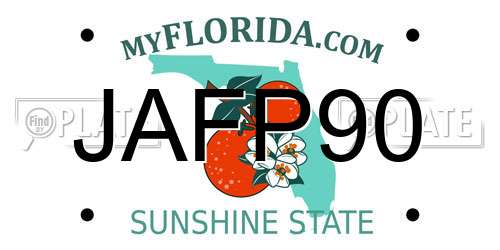 JAFP90 Florida License Plate
