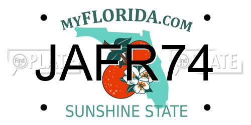 JAFR74 Florida License Plate
