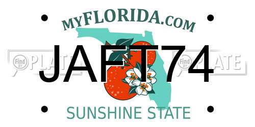 JAFT74 Florida License Plate