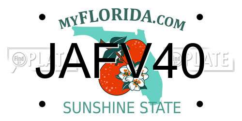 JAFV40 Florida License Plate