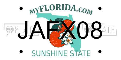 JAFX08 Florida License Plate