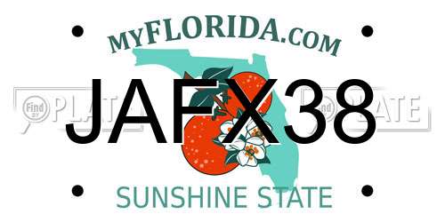 JAFX38 Florida License Plate