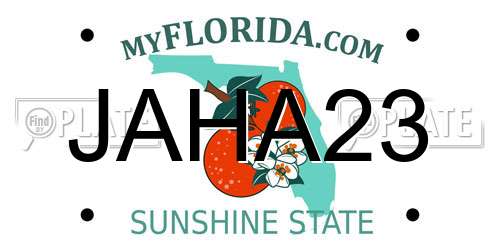 JAHA23 Florida License Plate