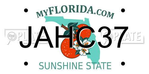 JAHC37 Florida License Plate