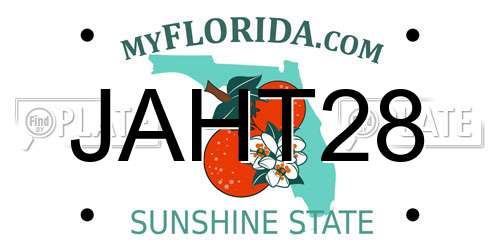 JAHT28 Florida License Plate