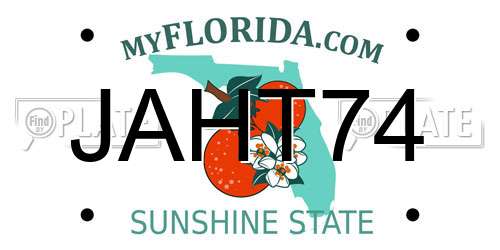 JAHT74 Florida License Plate
