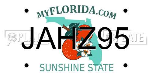 JAHZ95 Florida License Plate