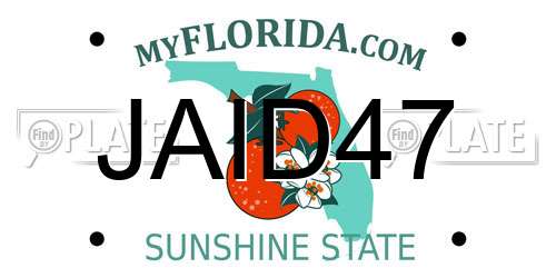 JAID47 Florida License Plate