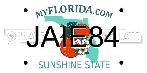 JAIE84 Florida License Plate