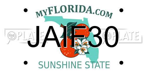 JAIF30 Florida License Plate