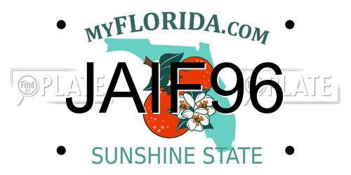 JAIF96 Florida License Plate