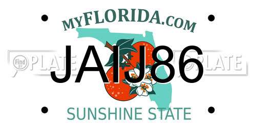 JAIJ86 Florida License Plate