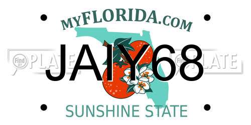 JAIY68 Florida License Plate