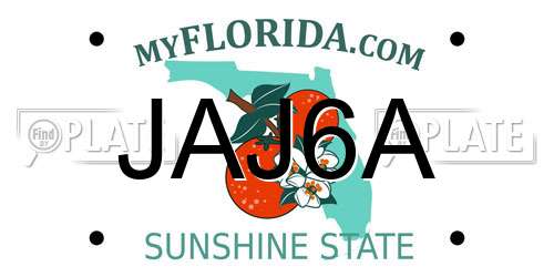 JAJ6A Florida License Plate