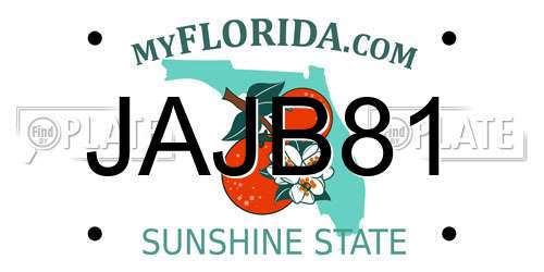 JAJB81 Florida License Plate