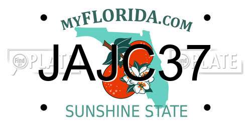 JAJC37 Florida License Plate