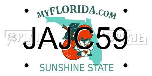 JAJC59 Florida License Plate