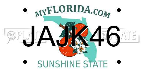 JAJK46 Florida License Plate